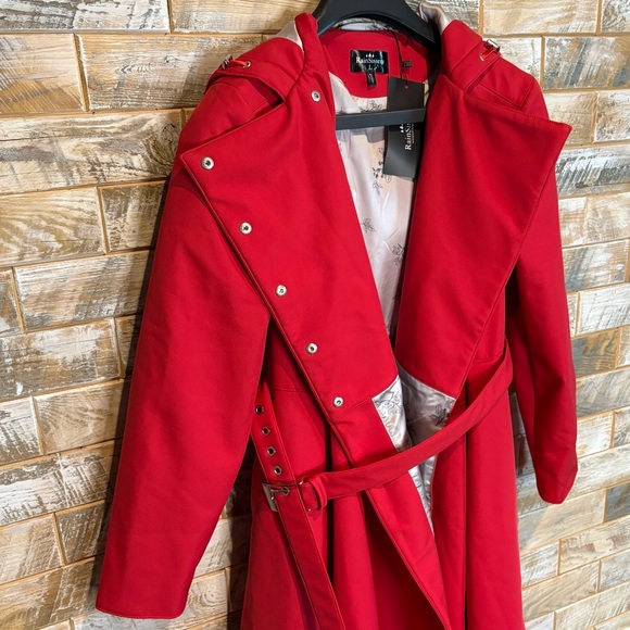 Rain Sisters Elegant Red Trench Coat for Women. NWT. Size L petite.  Gorgeous! - Picture 2 of 16